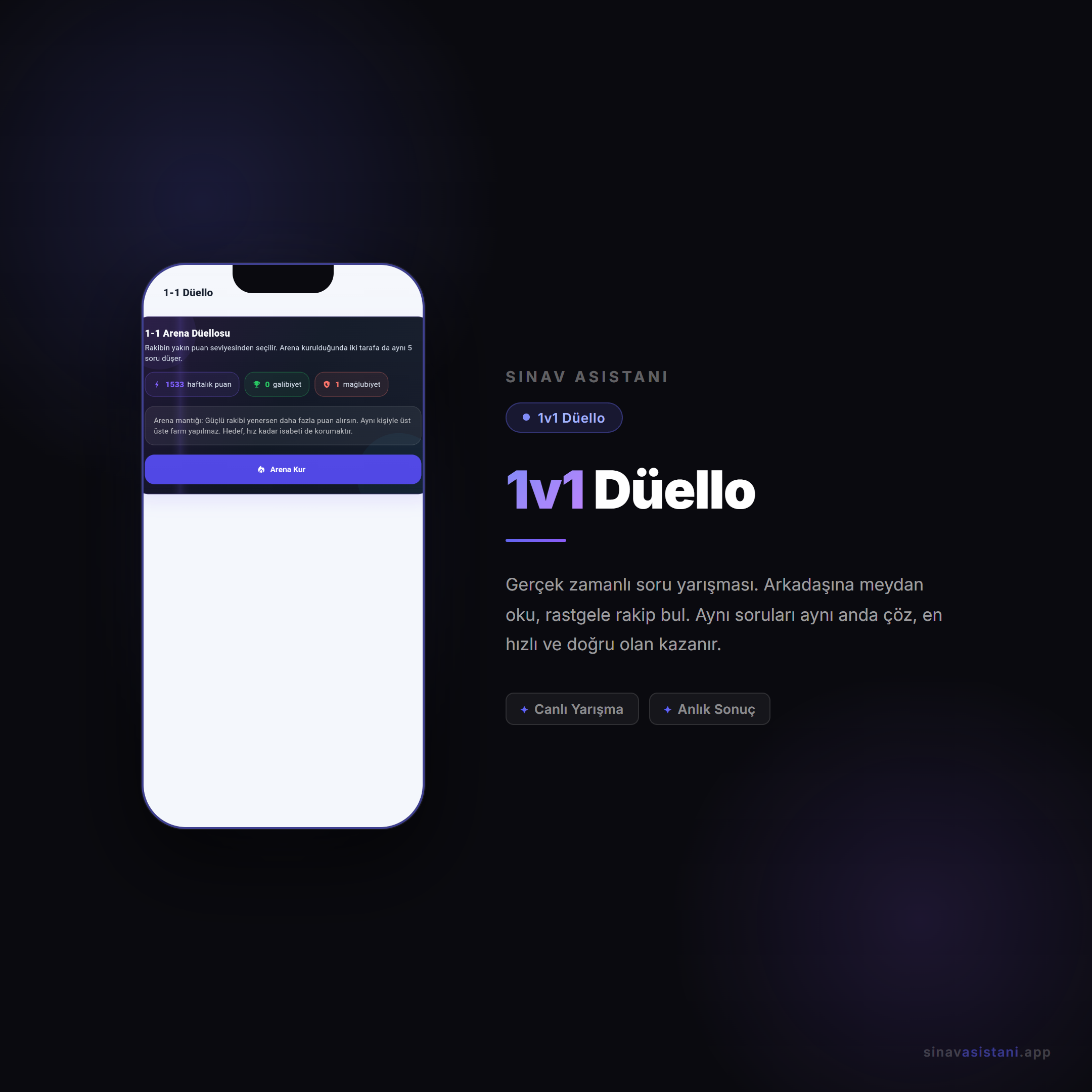 Düello ekranı — arkadaşlarla rekabet